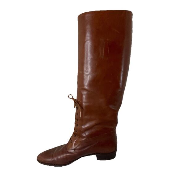 VTG Delman Tall Riding Boots Brown Italian All Leather Equestrian Horse Riding 8 - Picture 3 of 15